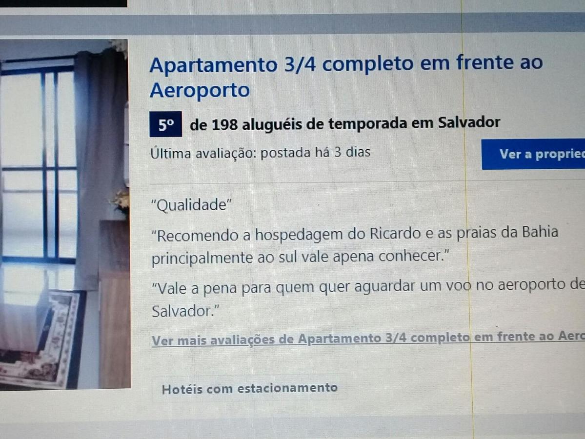 Apartamento 3/4 Completo Em Frente Ao Aeroporto Salvador da Bahia Dış mekan fotoğraf